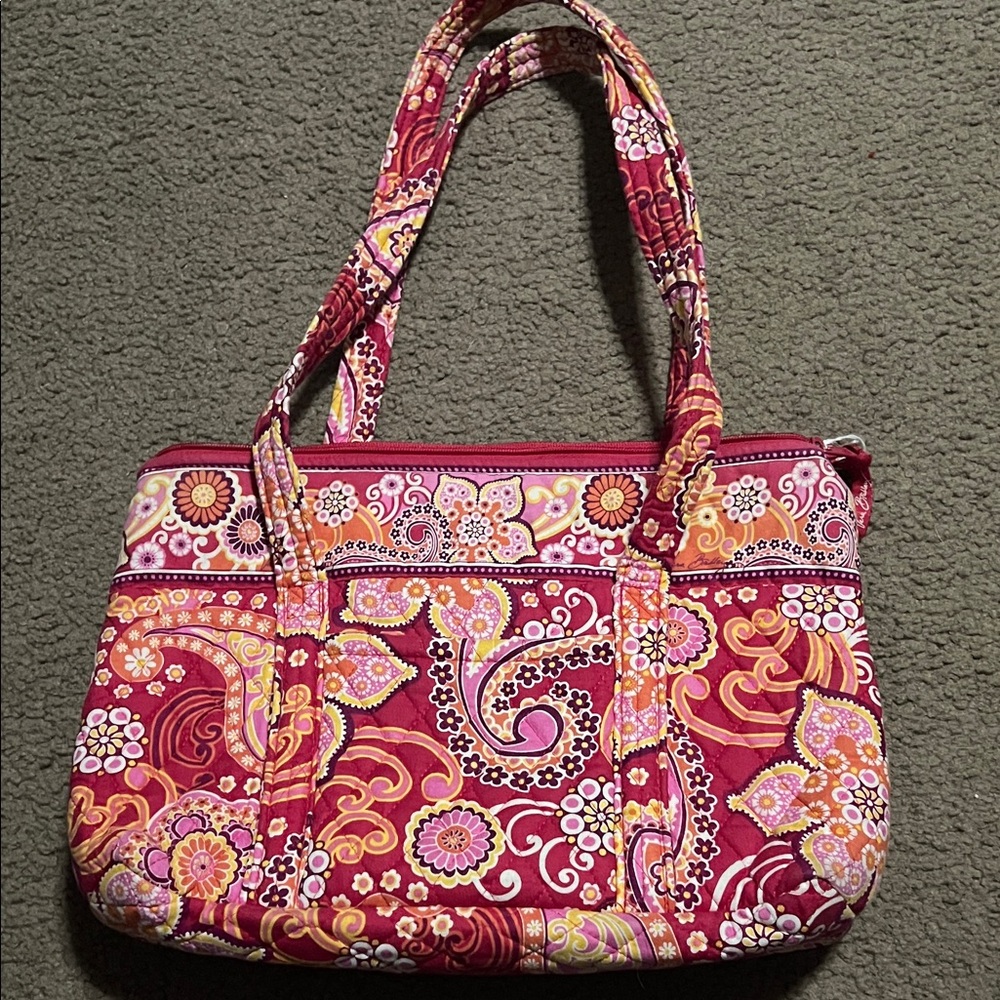 Vera Bradley Floral Patterned Pink and Orange Women's Bag